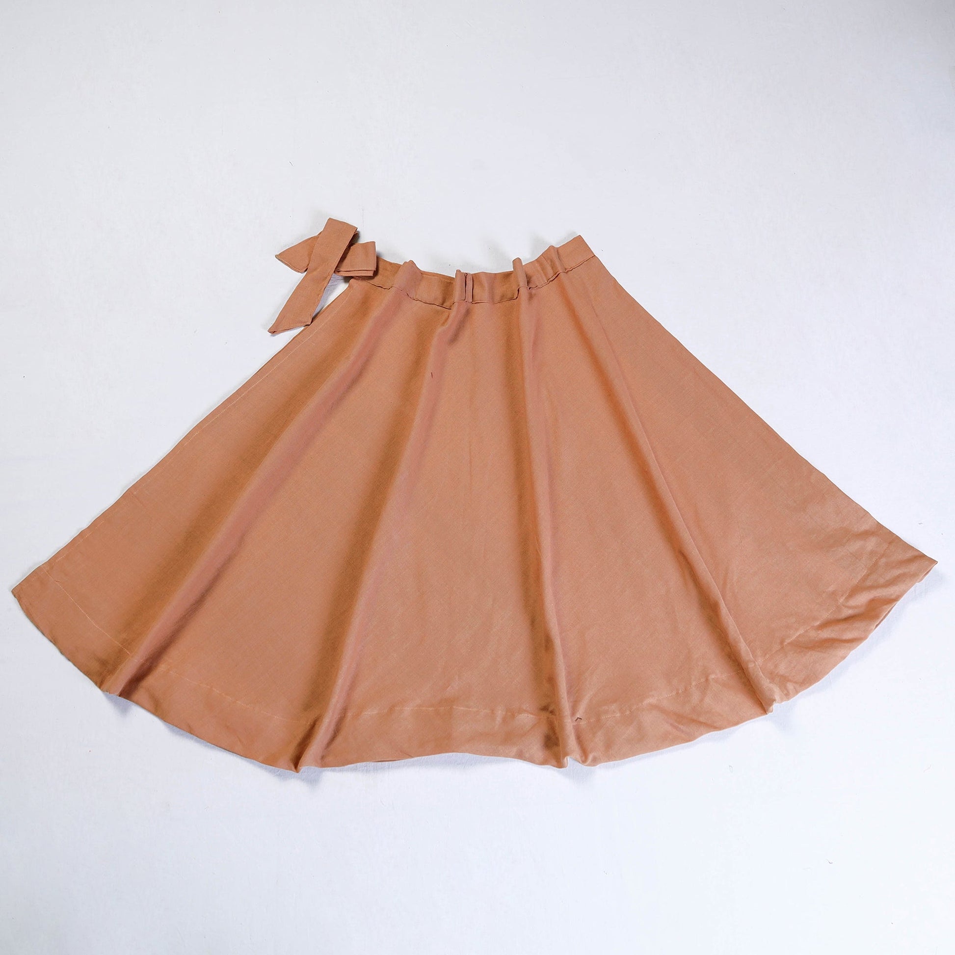Brown - Plain Handloom Jhiri Cotton Wrap Around Skirt