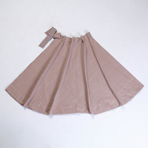 Brown - Plain Handloom Jhiri Cotton Wrap Around Skirt