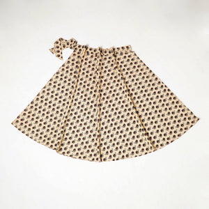 Beige - Block Print Cotton Wrap Around Ajrakh Skirt