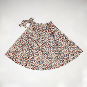 Beige - Block Print Cotton Wrap Around Ajrakh Skirt