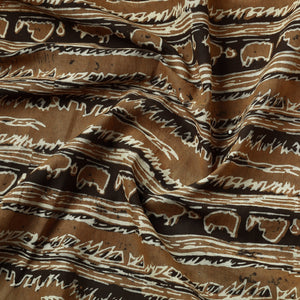 Brown - Akola Hand Block Printed Cotton Fabric