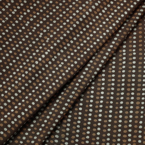 Brown - Hand Block Dotted Print Cotton Akola Fabric