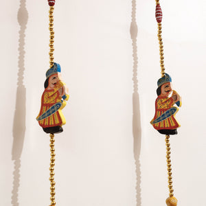 Banaras Handpainted Wooden & Beadwork Decorative Hangings (Set of 2)
