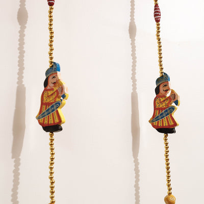 Banaras Handpainted Wooden & Beadwork Decorative Hangings (Set of 2)