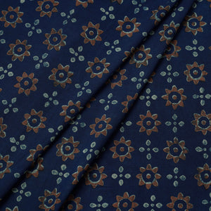 Blue - Akola Hand Block Printed Cotton Fabric