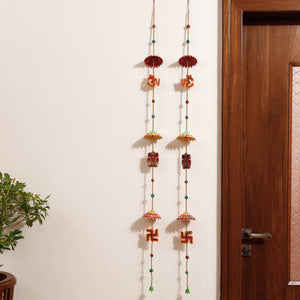 Banaras Handpainted Wooden & Beadwork Decorative Hangings (Set of 2)