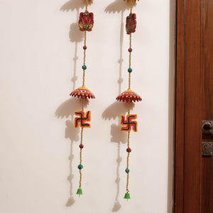Banaras Handpainted Wooden & Beadwork Decorative Hangings (Set of 2)