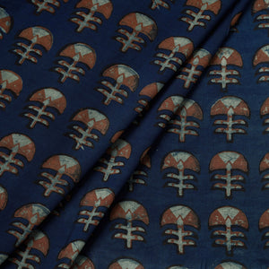 Blue - Akola Hand Block Printed Cotton Fabric