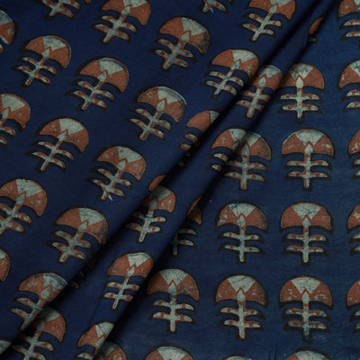 Blue - Akola Hand Block Printed Cotton Fabric