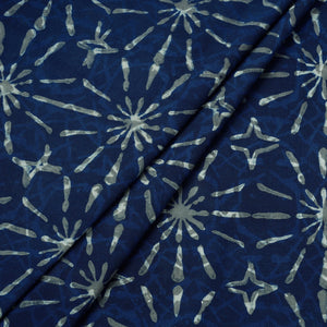Blue - Hand Block Printed Cotton Akola Fabric