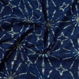 Blue - Hand Block Printed Cotton Akola Fabric