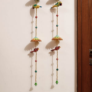Banaras Handpainted Wooden & Beadwork Decorative Hangings (Set of 2)