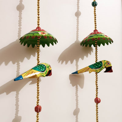 Banaras Handpainted Wooden & Beadwork Decorative Hangings (Set of 2)