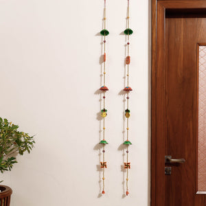 Banaras Handpainted Wooden & Beadwork Decorative Hangings (Set of 2)
