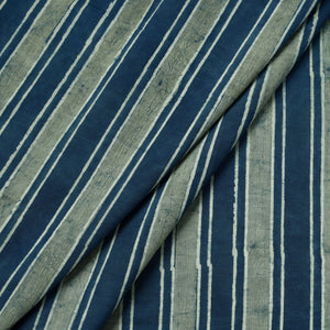 Blue - Akola Hand Block Printed Cotton Fabric