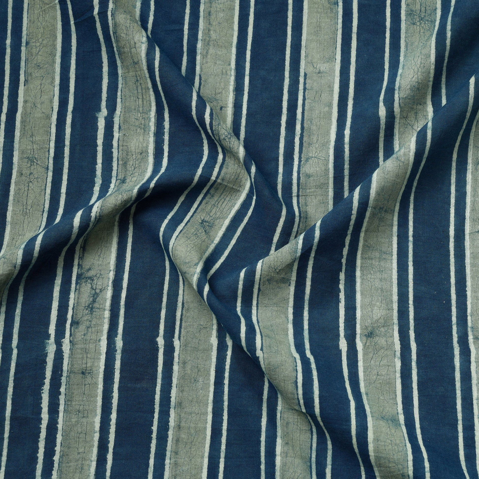 Blue - Akola Hand Block Printed Cotton Fabric