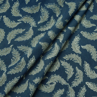 Blue - Akola Hand Block Printed Cotton Fabric