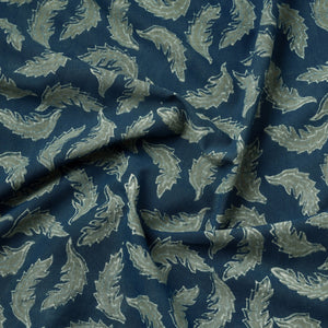 Blue - Akola Hand Block Printed Cotton Fabric