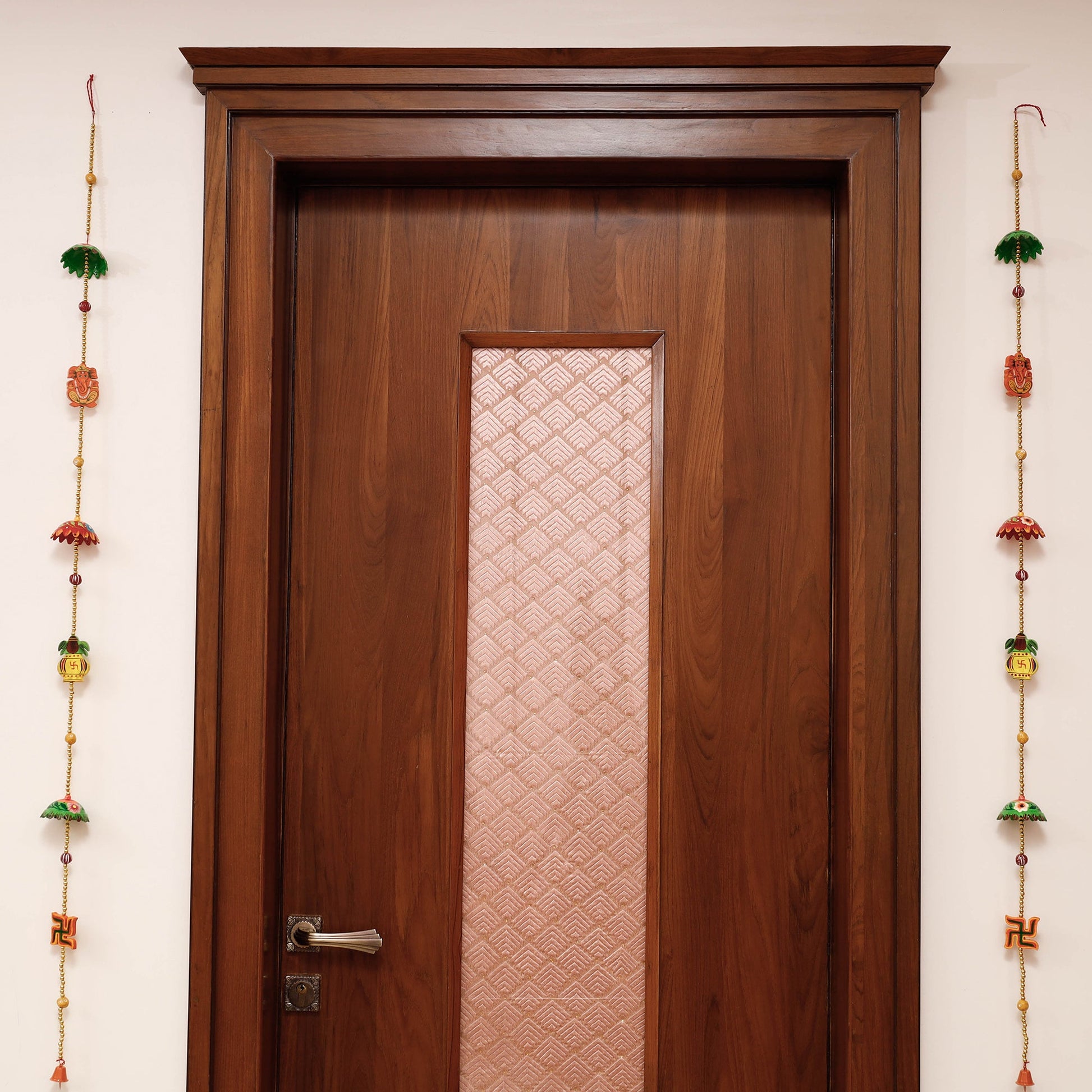 Banaras Handpainted Wooden & Beadwork Decorative Hangings (Set of 2)