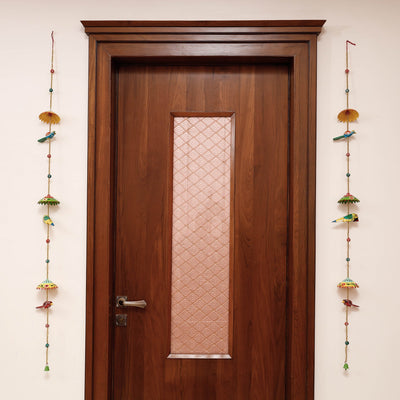 Banaras Handpainted Wooden & Beadwork Decorative Hangings (Set of 2)