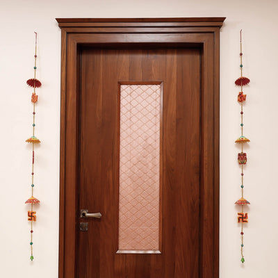 Banaras Handpainted Wooden & Beadwork Decorative Hangings (Set of 2)