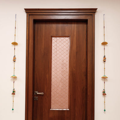 Banaras Handpainted Wooden & Beadwork Decorative Hangings (Set of 2)