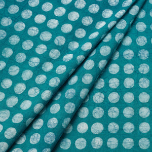 Blue - Hand Block Printed Cotton Akola Fabric