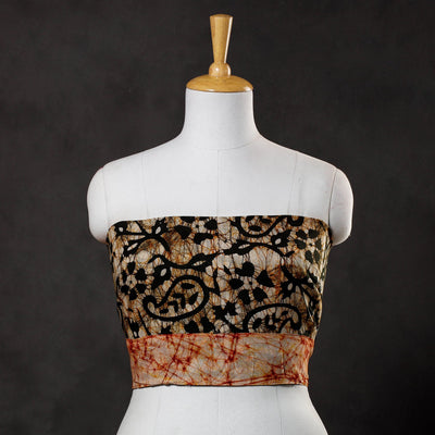 Brown - Hand Batik Printed Cotton Blouse Piece