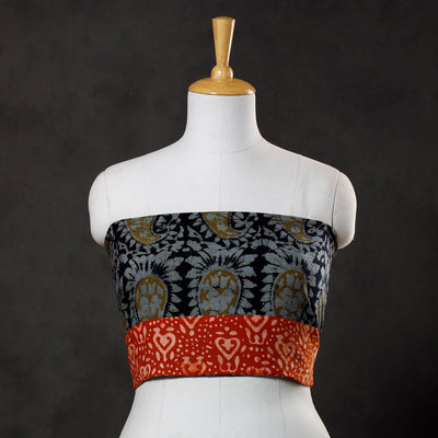 Black - Hand Batik Printed Cotton Blouse Piece