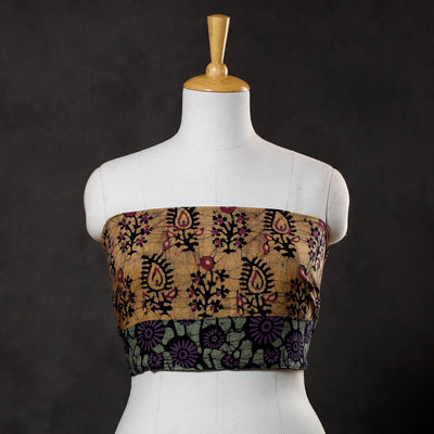 Brown - Hand Batik Printed Cotton Blouse Piece