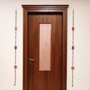 Banaras Handpainted Wooden & Terracotta Beads Decorative Hanging (Set of 2)