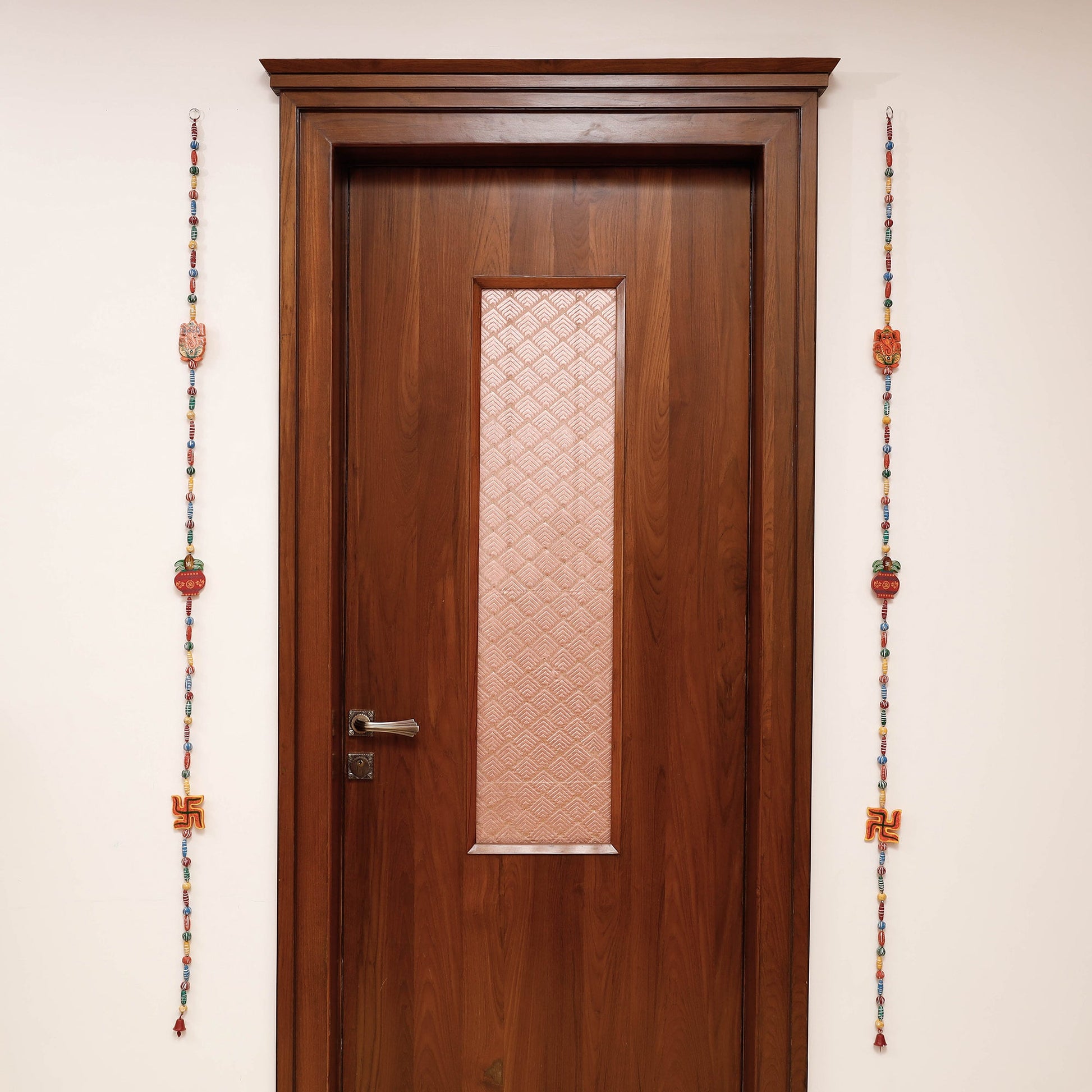 Banaras Handpainted Wooden & Terracotta Beads Decorative Hanging (Set of 2)