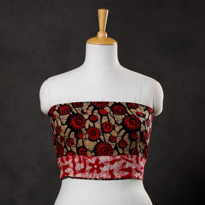 Brown - Hand Batik Printed Cotton Blouse Piece