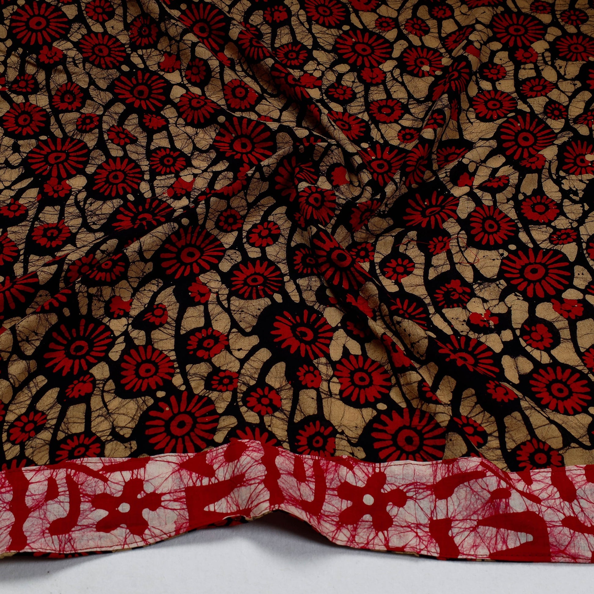 Brown - Hand Batik Printed Cotton Blouse Piece