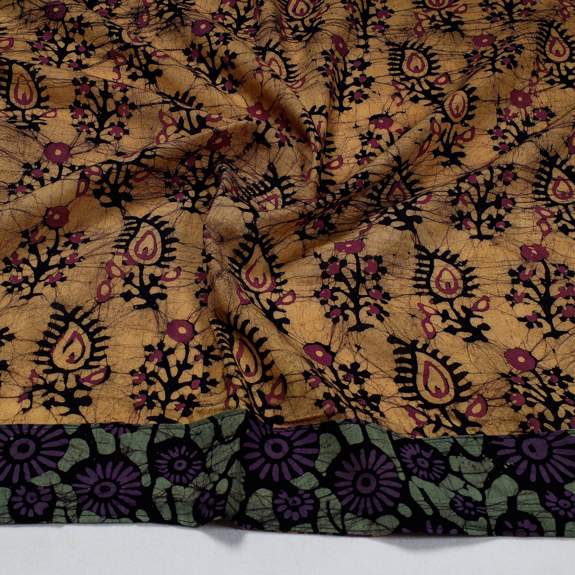 Brown - Hand Batik Printed Cotton Blouse Piece