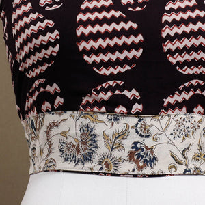 Black - Rangoli Bagh Block Printing Cotton Blouse Piece