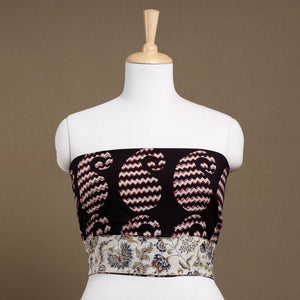 Black - Rangoli Bagh Block Printing Cotton Blouse Piece