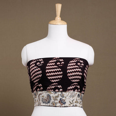 Black - Rangoli Bagh Block Printing Cotton Blouse Piece