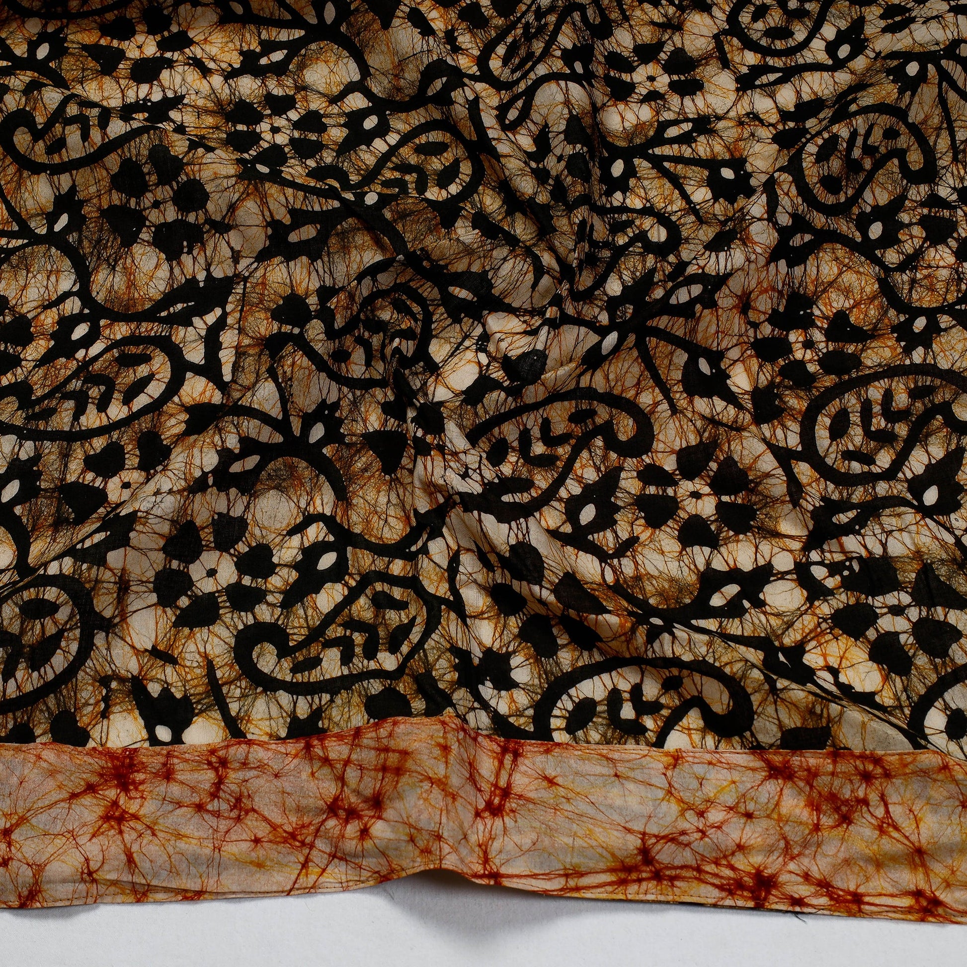 Brown - Hand Batik Printed Cotton Blouse Piece