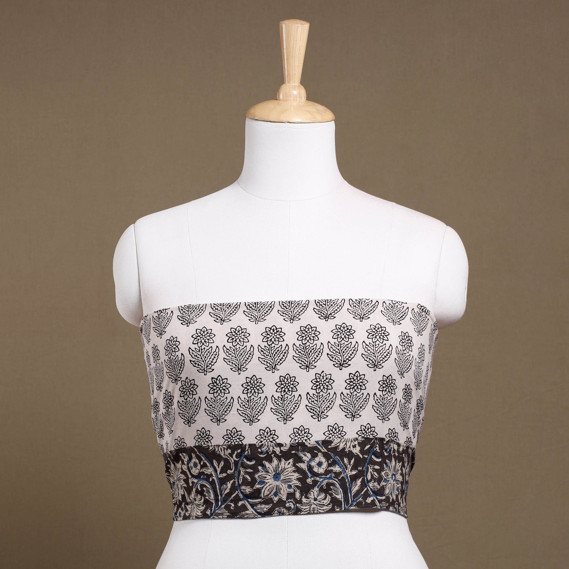 Beige - Rangoli Bagh Block Printing Cotton Blouse Piece