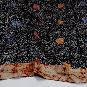 Black - Hand Batik Printed Cotton Blouse Piece