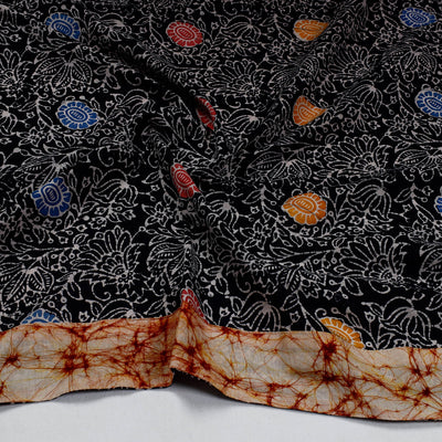 Black - Hand Batik Printed Cotton Blouse Piece