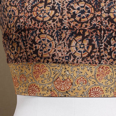 Brown - Rangoli Kalamkari Block Printed Cotton Blouse Piece