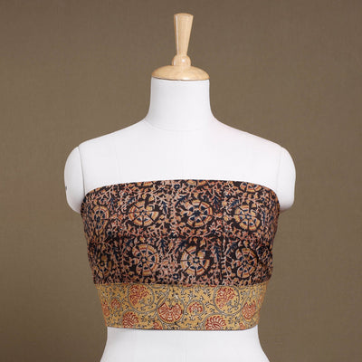 Brown - Rangoli Kalamkari Block Printed Cotton Blouse Piece