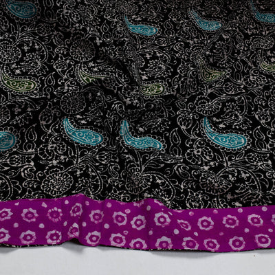 Black - Hand Batik Printed Cotton Blouse Piece