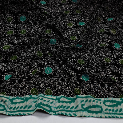 Black - Hand Batik Printed Cotton Blouse Piece