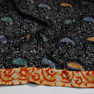 Black - Hand Batik Printed Cotton Blouse Piece