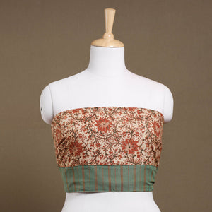 Beige - Rangoli Kalamkari Block Printed Cotton Blouse Piece