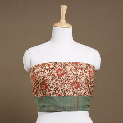 Beige - Rangoli Kalamkari Block Printed Cotton Blouse Piece