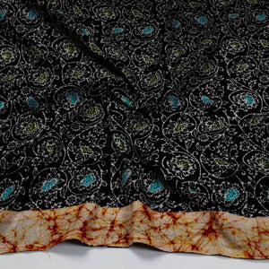 Black - Hand Batik Printed Cotton Blouse Piece